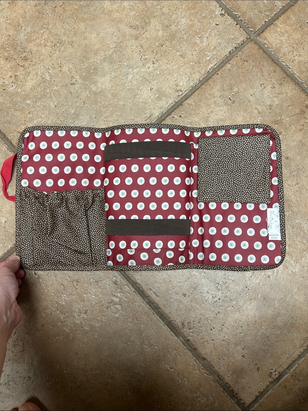 Thirty One Polka Dot Notepad Organizer - Red and Brown